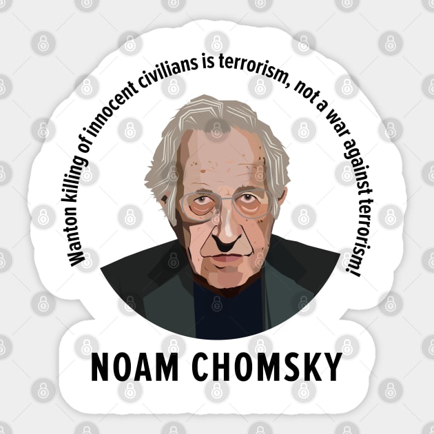 Chomsky's Challenge: Redefining Terrorism with Intellectual Vigor Sticker by Boogosh